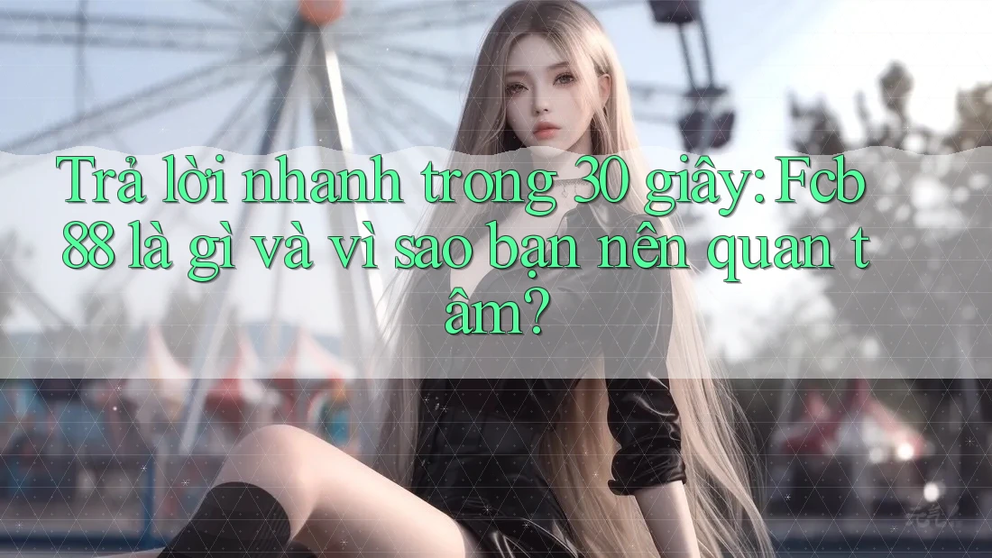 Trả lời nhanh trong 30 giây: Fcb88 là gì và vì sao bạn nên quan tâm?